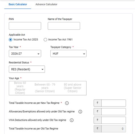 Income Tax Calculator User Manual | Income Tax Department