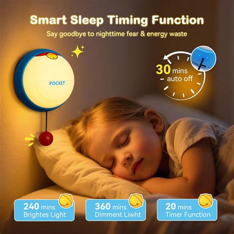 Bell Clap Shaped LED Night Light, Rechargeable 3 Level Dimmable Silicone Night Lights ...