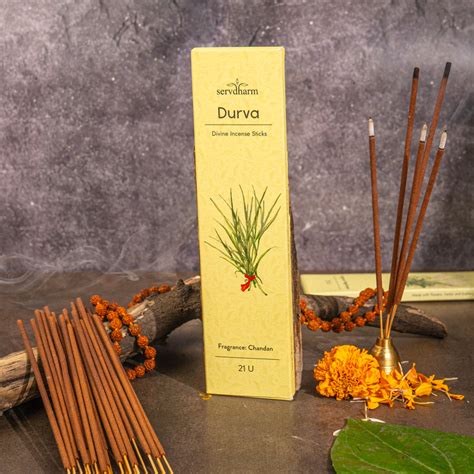 Durva Divine Incense Sticks | Fragrance : Holy Chandan | Pack of 21 ...