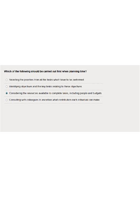 ACCA BT Exam: Planning Time and Employee Appraisal Methods - Studocu