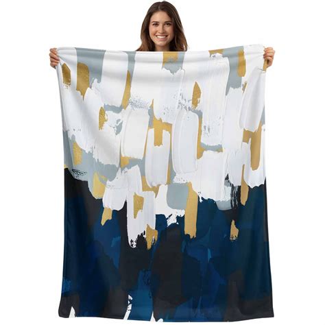 Blue White Blanket Soft Cozy Warm Twin Blanket for Bed, Plush Fuzzy ...