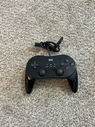 Official Nintendo Wii Pro Controller Classic Black RVL-005 OEM Tested ...