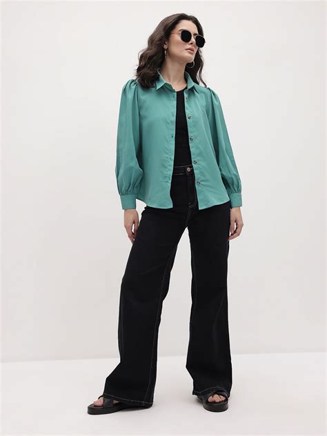 Buy The Roadster Life Co. Puff Sleeves Shirt - Shirts for Women ...