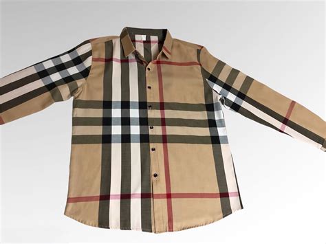 Men’s Plaid Button-Down Cotton Shirt Beige/Black/Gray, NWT