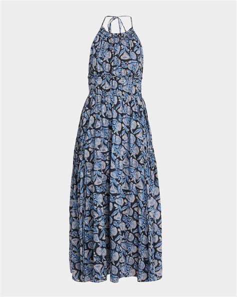 Ulla Johnson Anelise Printed Halter Midi Dress | Neiman Marcus