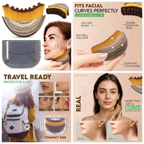 TYPPKMM Facial Sculpting Contour Brush, Lymphatic Drainage Jawline Massage Tool, Brown - Walmart.com