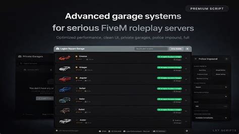 Advanced garage system with private, job, gang & impound | VertexMods