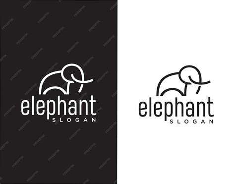 Minimalist elephant logo line art design concept | Premium Vector