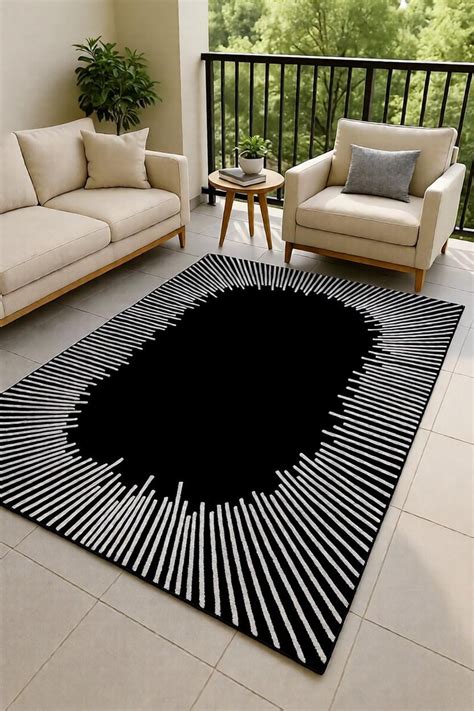 Buy Hand-tufted Black Wool Area Rug, Modern Design Online in India - Etsy
