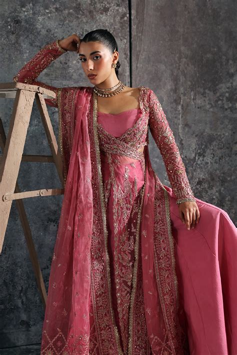 Zarposh Seraphine Pink Organza Pakistani Suit | Luxury Hand-Embellished ...