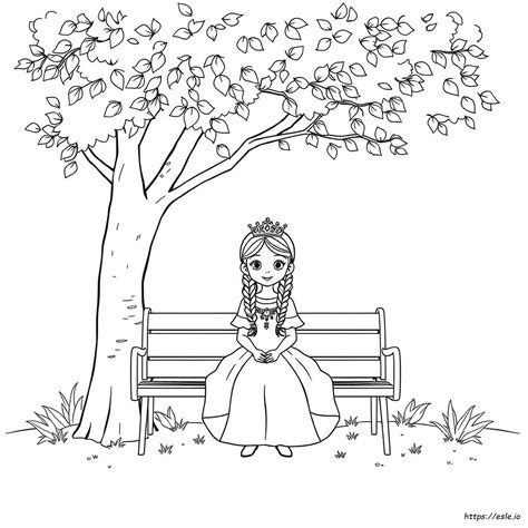 Crown Princess Braids Coloring Page