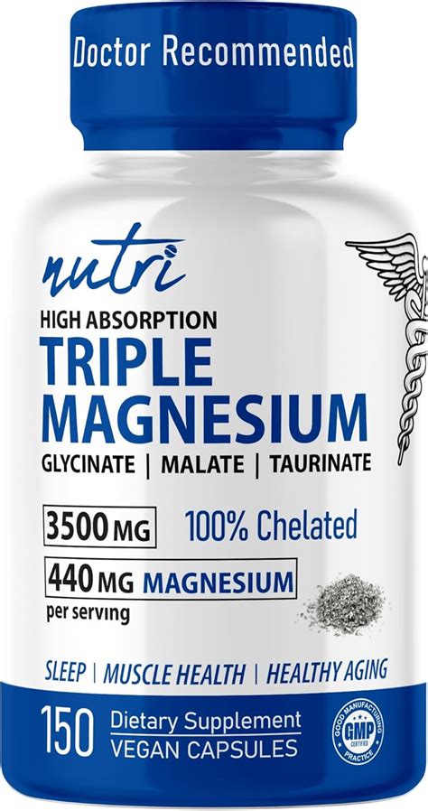 Amazon.com: Nutri Triple Magnesium Complex 440mg - Magnesium Glycinate ...