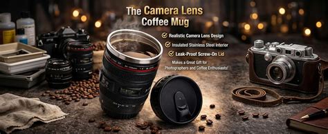 Buy ECOLUX CLEAN Camera Lens Mug with Lid | Stainless Steel Inner ...