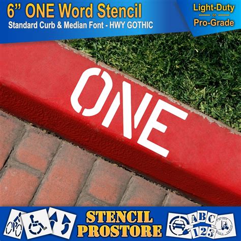 6 Inch ONE Wording Pavement Stencil - RAE ProStores
