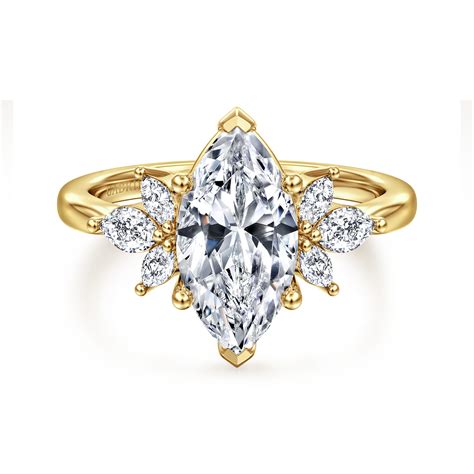 Marquise Cluster Ring in 14k Yellow Gold | Gabriel & Co. ER16996M8Y43JJ