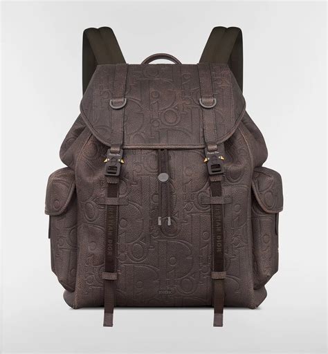 Dior Hit the Road Backpack with Flap Brown Dior Gravity Vintage Leather | DIOR
