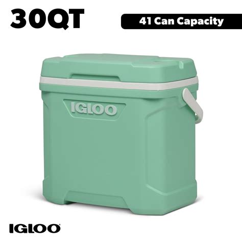Igloo 30-Quart Cooler, Mint Portable Ice Chest with Cool Riser ...