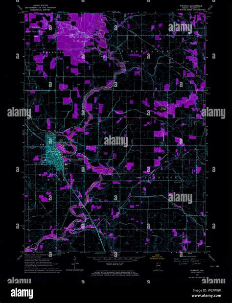 USGS TOPO Map Indiana IN Winamac 160372 1962 24000 Inverted Restoration ...