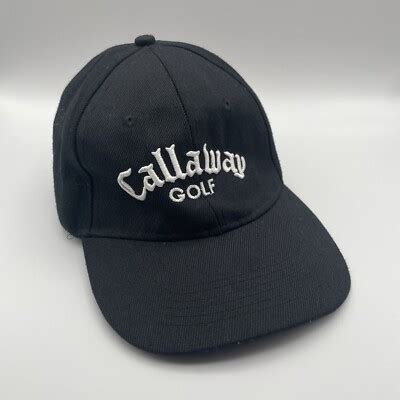 Callaway Hat Cap Mens Black Adjustable Golf Wool Blend Performance ...