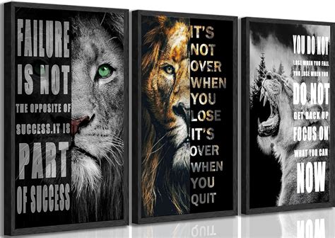 Amazon.com: 3 Pcs Office Inspirational Canvas Wall Art Modern ...