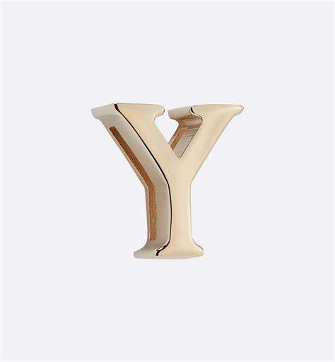 My ABCDior Letter Y Badge Pale Gold-Finish Metal | DIOR