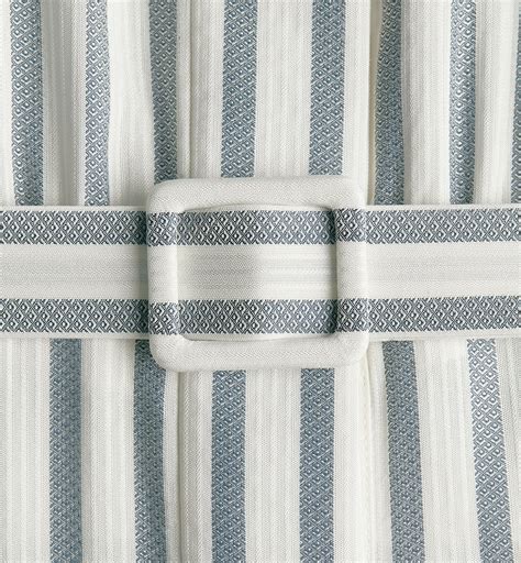 Mid-Length Belted Dress Gray and White D-Stripes Silk Jacquard | DIOR