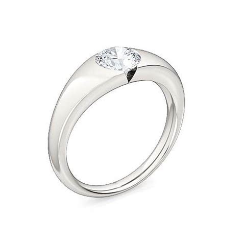 Round Brilliant Diamond Solitaire Engagement Ring | Sleek Contemporary ...