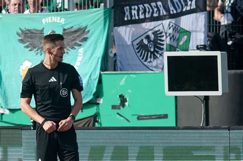 Masked fan unplugs VAR monitor at German soccer game to disrupt video ...
