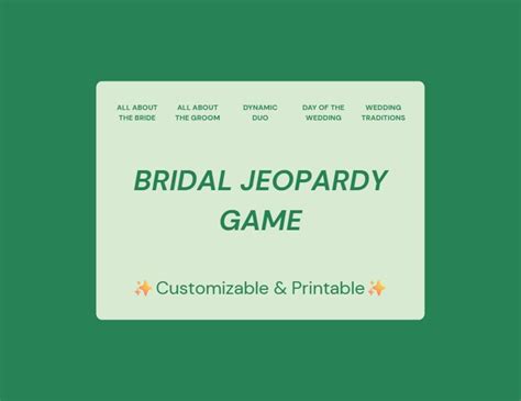 Buy Editable Jeopardy Game Canva Template | Bridal Shower ...