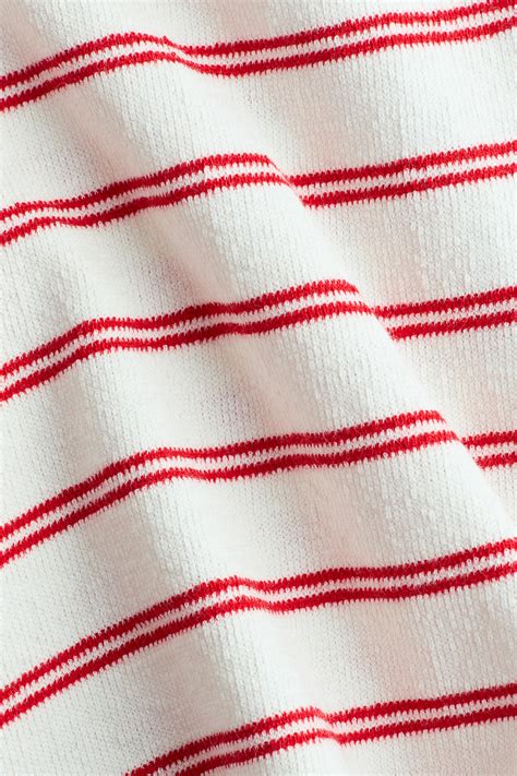 2-piece patterned cotton set - White/red striped - Kids | H&M US