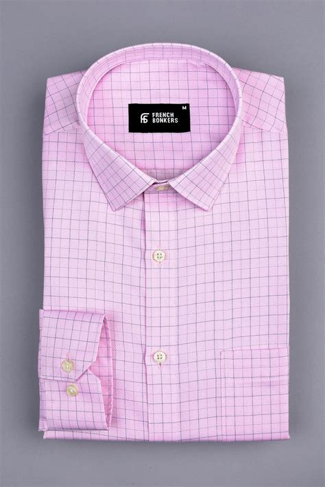 Pink with grey and blue Line check shirt – Hamercop