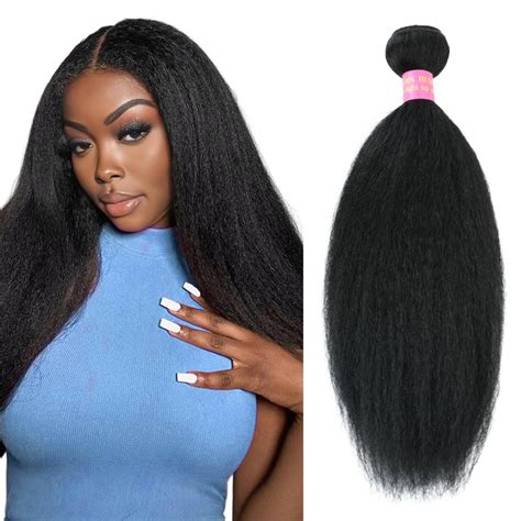 Amazon.com : Kinky Straight Human Hair Bundles 24 Inch : Beauty ...