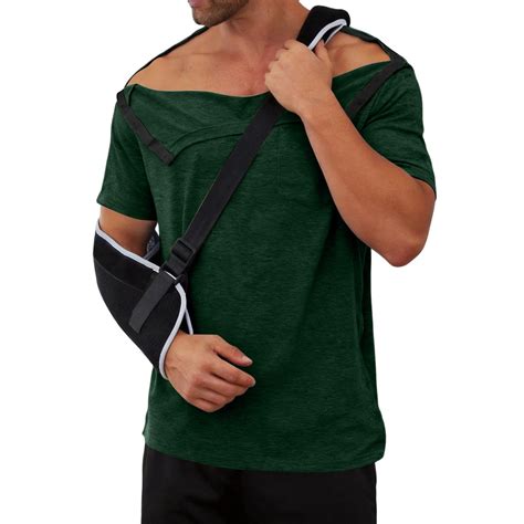 Iaqnaocc Mens Shirts Post Surgery Chemo Port Tear Away Access Shirts Hospital Short Sleeve Post ...