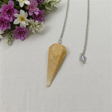 Buy Yellow Citrine Crystal Pendulum for Reiki Healing, Chakra Balancing ...