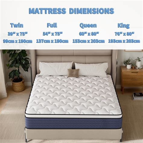Mattress 8 Inch Hybrid Mattresses in a Box Twin, Full, Queen, King ...