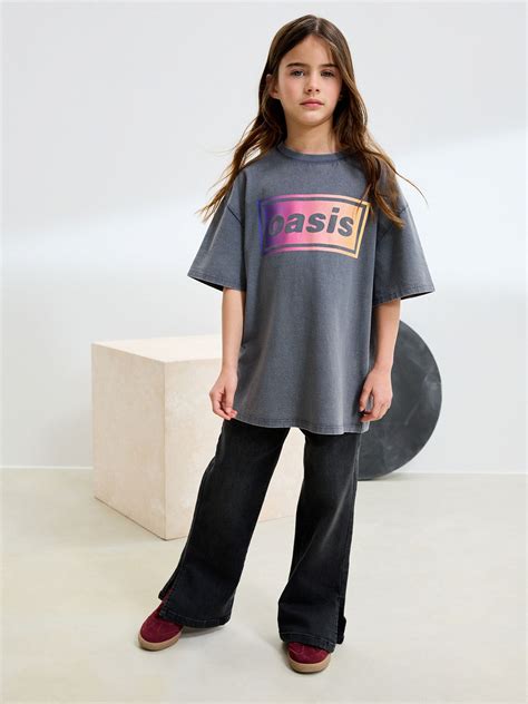 Buy Charcoal Grey - Oversized Oasis Band T-Shirt (3-16yrs) from Next ...