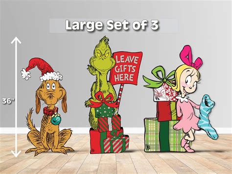 Grinch Gift Sign Christmas Cutouts Yard Decoration | Whoville Theme