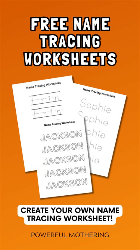 Name Tracing Worksheet Generator - Powerful Mothering - Learning ...