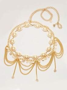 2pcs Vintage Fashion Bohemian Style Daisy Petal Sexy Tassel Waist Chain ...
