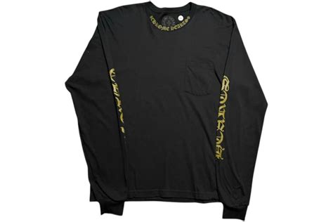 Chrome Hearts Long Sleeve Pocket Crew T-shirt Black/Army Green Men's ...