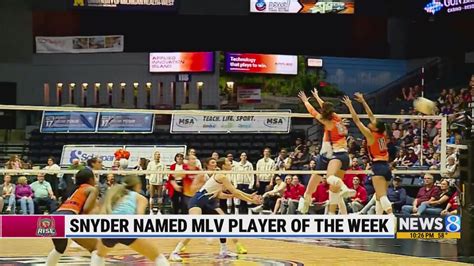 Snyder named MLV player of the week – KVEO-TV
