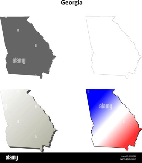 Detailed map georgia states Stock Vector Images - Alamy