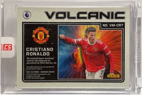 Cristiano Ronaldo 1/10 Patch Worn Autograph Volcanic Electric Etch Ora ...