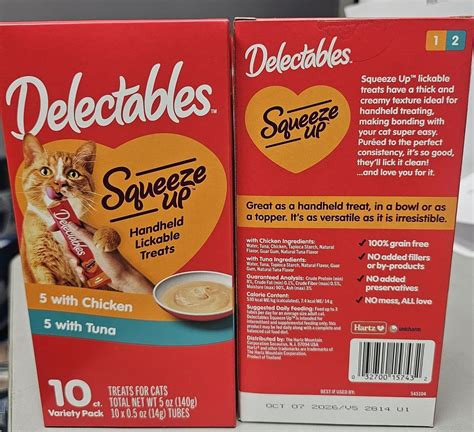 Delectables Squeeze Up Lickable Cat Treats 8 x 10-Pack, Chicken & Tuna