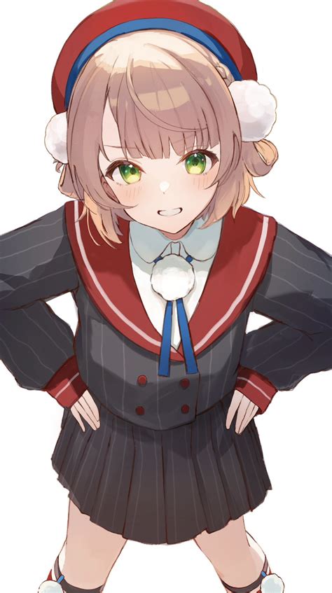 Safebooru - 1girl beret blonde hair blue ribbon braid buttons collared ...