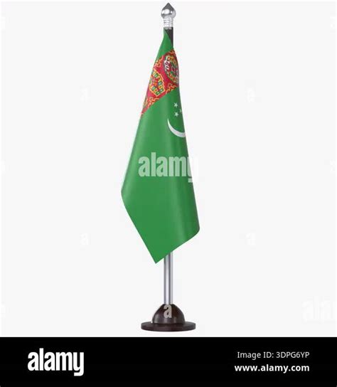 Turkmenistan Flag Stand Turnaround, High quality realistic 3D Video ...