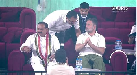 Rahul Gandhi Meets Lionel Messi At Uppal Stadium During GOAT India Tour ...