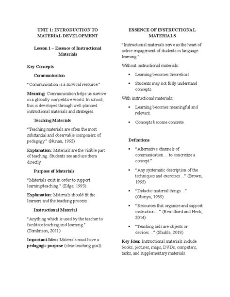 IMs-Reviewer: Unit 1 - Essence & Development of Instructional Materials ...