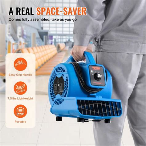 VEVOR Floor Blower, , 1360 RPM 600 CFM, Air Mover for Drying and ...