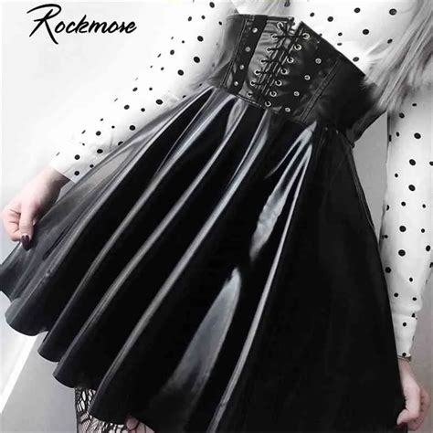 Rockmore Acrylic A-Line Mini Skirt Women Zipper Beading Above Knee ...